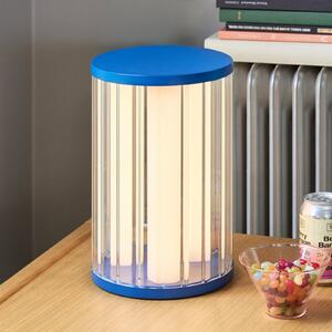 Hübsch LED namizna svetilka Aru, modra/prosojna, višina 30 cm, steklo/železo, zatemnjen, Modra, Dnevna soba / jedilnica, Sodobni