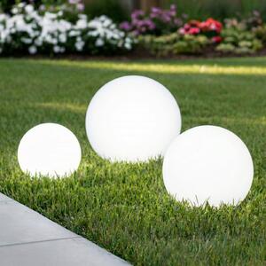 Lindby LED solarne svetilke Lago, komplet 3, globusi, zemeljski trn, bela, Bela, Plastika, Sodobni, Zunanji globus