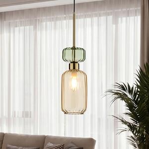 Milagro Lighting Visoka svetilka Molly, jantarno-zlata, 1-žarnica, steklo, Ø 12 cm, zatemnjen, Oranžna, Dnevna soba / jedilnica, Steklo, Sodobni