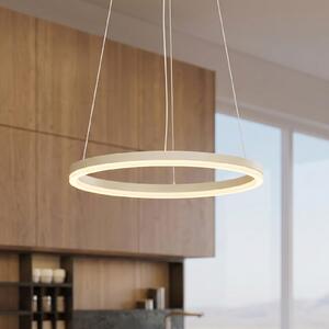 Arcchio LED-visoka svetilka Albiona, bež, 1 obroč, Ø 40 cm, zatemnjen, Bež, Kuhinja, Kovina, Sodobni
