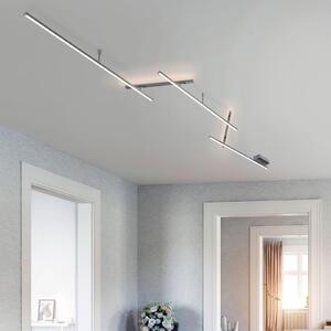 Trio Lighting Indira, vrtljiva LED stropna svetilka, dimmer, nikelj, zatemnjen, Siva, Dnevna soba / jedilnica, Kovina, Sodobni