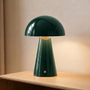 Lindby LED namizna svetilka Nevijo, zelena, Ø20 cm, USB, zatemnitev, zatemnjen, Zelena, Dnevna soba / jedilnica, Kovina, Sodobni