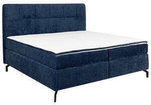 BOXSPRING POSTELJA 160 cm x 200 cm , tekstil temno modra