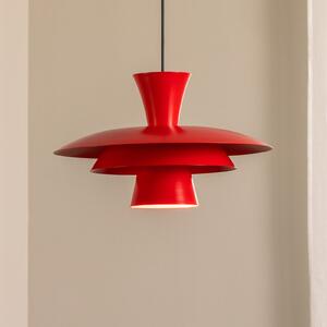 Luminex Obesna svetilka Plato, rdeča, kovina, Ø 38 cm, E27, zatemnjen, Rdeča, Dnevna soba / jedilnica, Kovina, Sodobni