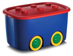 Modra plastična otroška škatla za shranjevanje 58x39x32 cm Funny Box – KIS
