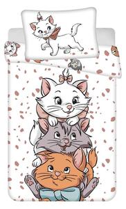 Bela bombažna otroška posteljnina za otroško posteljico 100x135 cm Marie Cat "Friends" – Jerry Fabrics