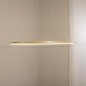 Milagro Lighting LED obesna svetilka Saturno, Ø 120 cm, zlata, 1-žarnica, 4.000 K, Zlata / medeninasta, Dnevna soba / jedilnica, Aluminij, Sodobni