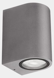 LEDS-C4 Zunanja stenska svetilka Eko Single, siva, širina 7 cm, aluminij