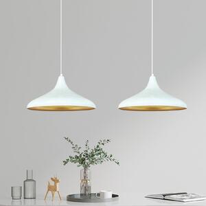 ROYALTECH Obesek Claus, bela barva, dolžina 85 cm, 2 luči, kovina, zatemnjen, Dnevna soba / jedilnica, Kovina