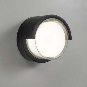Forlight LED stenska svetilka Creu, Ø 17 cm, črna, plastika