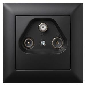 RTV-SAT Antenska Vtičnica z Okvirjem OSTE JNH011-A BLACK