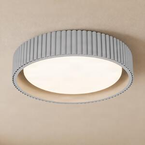 Lindby LED stropna svetilka Colbie, siva z rebri, Ø 46 cm, možnostjo, zatemnjen, Siva, Dnevna soba / jedilnica, Kovina, Mladostno bivanje