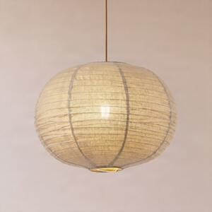 Lindby viseča svetilka Autumn, taupe, Ø 40 cm, lan, krogla, zatemnjen, Siva, Dnevna soba / jedilnica, Tkanine / tekstil, Skandinavski