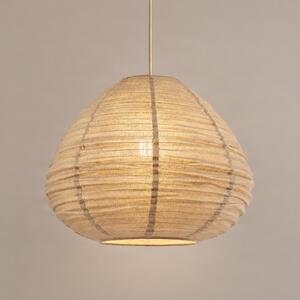 Lindby viseča svetilka Autumn, siva, Ø 40 cm, lan, kapljica, zatemnjen, Siva, Dnevna soba / jedilnica, Tkanine / tekstil, Skandinavski