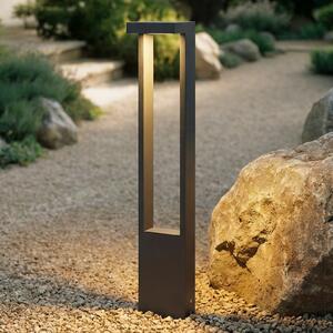 Lindby LED luč za osvetlitev poti Lonete, višina 65 cm, antracit, IP65, Črna, Aluminij, Sodobni