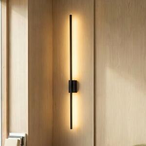 TK Lighting LED stenska svetilka Flash, črna, višina 108 cm kovinska 1-svetloba, Črna, Dnevna soba / jedilnica, Kovina, Sodobni