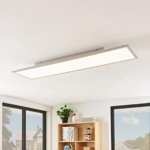 Lindby LED-Panel Stenley, 4.000 K, 120 cm x 30 cm, srebrna/bela, Bela, Kuhinja, Plastika, Sodobni
