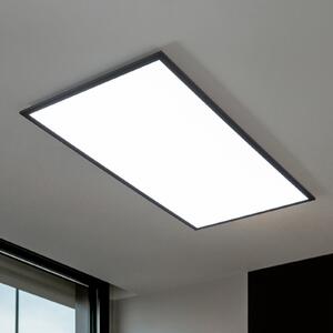 Lindby LED panel Nelios, 120 x 60 cm, CCT, črna, kovina, zatemnjen, Črna, Kuhinja, Plastika, Sodobni
