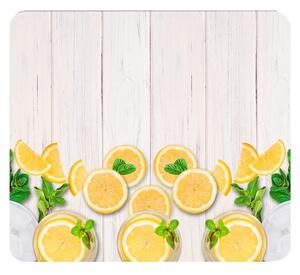 Stenska zaščitna plošča za štedilnik iz kaljenega stekla 50x56 cm Lemons – Wenko