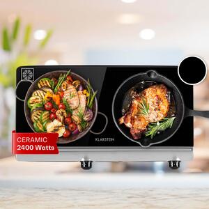 Klarstein Cookbuddy, dvojna kuhalna plošča, 2400 W, 5 stopenj moči, steklokeramika