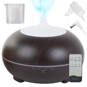 LED RGB vlažilec zraka difuzor 300ml izparjevalnik + daljinec temno rjav