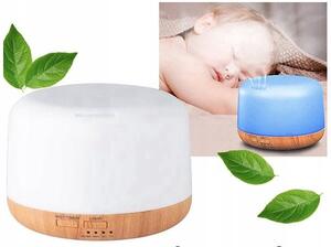 LED RGB aroma difuzor vlažilec zraka z daljinskim upravljalnikom 300ml rjav