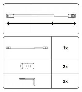 Vitražna palica 10 mm Cilinder iz nerjavnega jekla, 40 - 65 cm, 40 - 65 cm