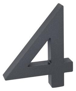 Aluminijasta hišna številka 4, 3D teksturiranapovršina