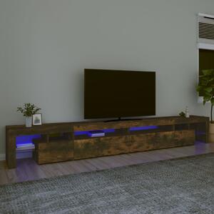 VidaXL TV omarica z LED lučkami dimljeni hrast 290x36,5x40 cm