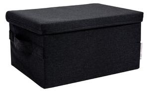 Črna tekstilna škatla za shranjevanje s pokrovom 35x19x26 cm Soft Storage – Bigso Box of Sweden