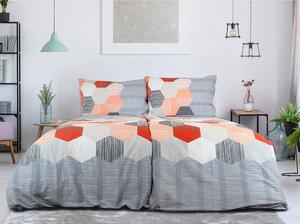 Siva enojna posteljnina iz krepa 140x200 cm Honey Comb – B.E.S