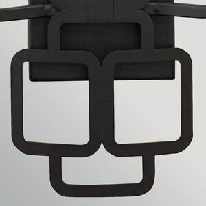 HINKLEY Stenska svetilka Sabina, črna, višina 42 cm, z dvema kriloma, kovina/tekstil, zatemnjen, Črna, Dnevna soba / jedilnica, Kovina, Sodobni