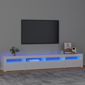 VidaXL TV omarica z LED lučkami visok sijaj bela 240x35x40 cm