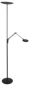 Steinhauer LED-stoječa svetilka Zenith 2, črna, za branje, daljinski upravljalnik, zatemnjen, Črna, Dnevna soba / jedilnica, Kovina, Sodobni, Svetilka za branje