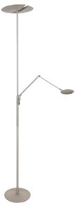 Steinhauer LED-stoječa svetilka Zenith 2, jeklo, za branje, CCT, daljinski, zatemnjen, Kovinska, Dnevna soba / jedilnica, Kovina, Sodobni, Svetilka za branje