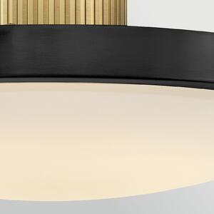 HINKLEY LED-stropna svetilka Kieran, črna, Ø 36 cm, kovina/steklo, CCT, zatemnjen, Črna, Dnevna soba / jedilnica, Kovina, Vintage