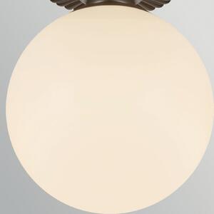 Elstead Stropna svetilka Otis, črna/opalska, Ø 20 cm, steklo, IP44, E27, zatemnjen, Črna, Kopalnica, Steklo, Vintage, Globus