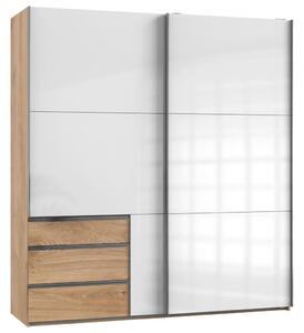 Modern Living Omara Z Drsnimi Vrati Level 36 D, Bela, Barva Hrasta