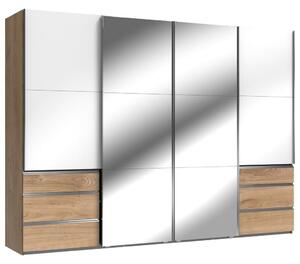 Modern Living Omara Z Drsnimi Vrati Level 36 D, Bela, Barva Hrasta