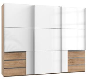 Modern Living Omara Z Drsnimi Vrati Level 36 D, Bela, Barva Hrasta