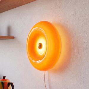 OSRAM LED-stenna svetilka Decor Lunea, oranžna, Ø 30 cm, steklo, CCT, z, zatemnjen, Oranžna, Dnevna soba / jedilnica, Steklo, Sodobni