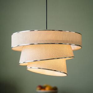 OSRAM viseča svetilka Decor Glittey, bež, Ø 40 cm, tekstil, zatemnjen, Bež, Dnevna soba / jedilnica, Tkanine / tekstil, Sodobni