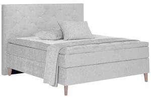 POSTELJA BOXSPRING 160 cm x 200 cm , tekstil svetlo siva
