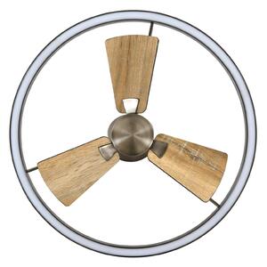 Beacon Lighting LED stropni ventilator Cessna, nikelj/hrast, DC, tih, zatemnjen, Kovinska, Dnevna soba / jedilnica, Kovina