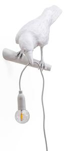 SELETTI Bird Lamp LED stenska svetilka, pogled levo, bela