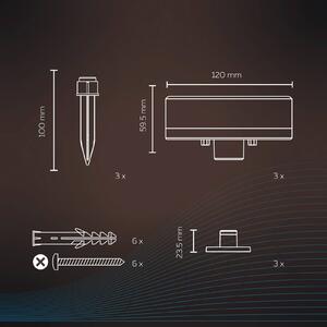 Calex Smart Outdoor Ground Spot, CCT RGB, 3-svetlobni