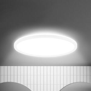 Briloner LED stropna svetilka Move, senzor, Ø 42 cm, IP44, bela, 4000K, Bela, Dnevna soba / jedilnica, Plastika, Sodobni