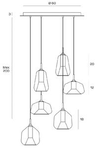 Obesek X-Ray, 6-svetlobni, zlata/bronasta/medena