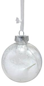 Set 12 kosov božičnih okraskov WHITE FEATHER 9 cm, beli