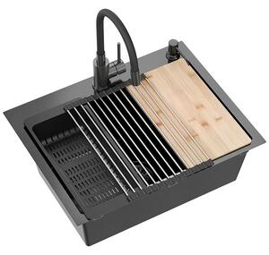 Jekleno pomivalno korito LUKE 110 WORKSTATION Black
